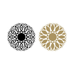 unique flower mandala set logo