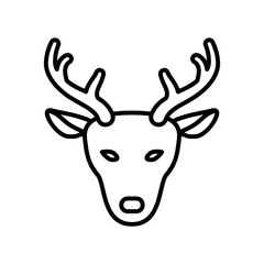 Fototapeta na wymiar Stag icon for deer animal family in black outline style