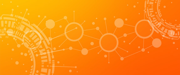 Modern graphic technology theme with orange background