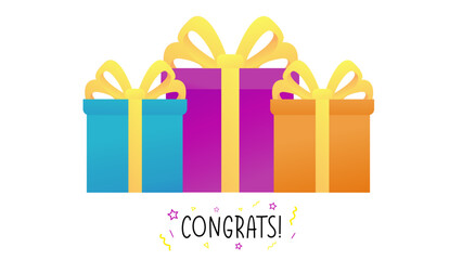 Gift boxes, vector illustration. Flat design