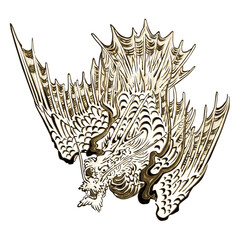 浮世絵　龍　その11 ゴールドバージョン	