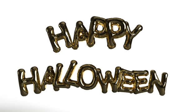 happy halloween balloon golden yellow color text font calligraphy symbol decoration ornament  31 thirty one october month celebration festival spooky autumn greeting jack o lantern trick or treat  - Powered by Adobe