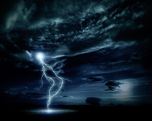 lightning over the sea