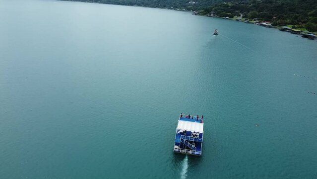 Coatepeque lake drone shot