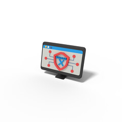 Fototapeta premium 3d illustration of password security shield is wrong