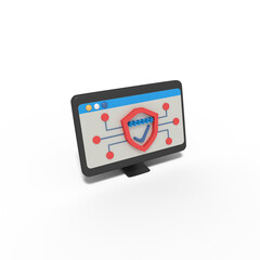 Fototapeta premium 3d illustration of password security shield