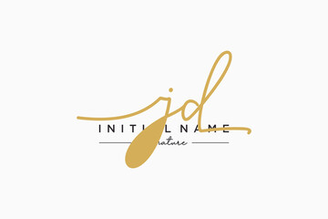 Initial JD signature logo template vector. Hand drawn Calligraphy lettering Vector illustration.