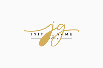 Initial JG signature logo template vector. Hand drawn Calligraphy lettering Vector illustration.