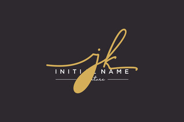 Initial JK signature logo template vector. Hand drawn Calligraphy lettering Vector illustration.