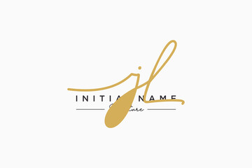 Initial JL signature logo template vector. Hand drawn Calligraphy lettering Vector illustration.