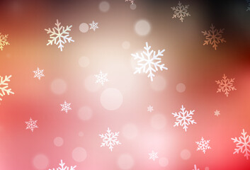 Light Red, Yellow vector background in Xmas style.