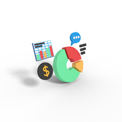 Obraz premium 3d illustration of business growth pie chart