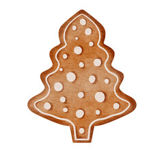 Watercolor gingerbread.	
