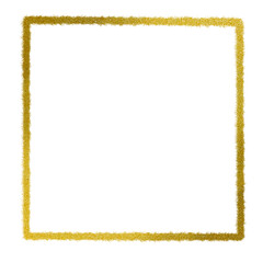 Gold square frame element with line border png.