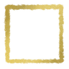 Obraz premium Gold square frame element with line border png.