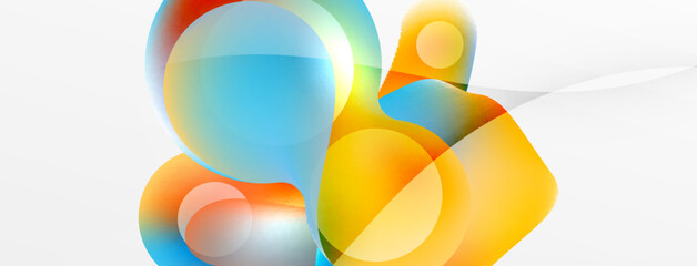 Fluid abstract background, round shapes and circle flowing design for wallpaper, banner, background or landing