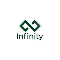 Fototapeta premium infinity green mountain line simple geometric logo vector