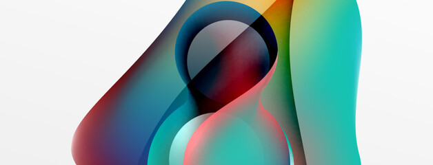 Fluid abstract background, round shapes and circle flowing design for wallpaper, banner, background or landing