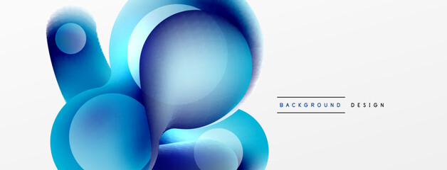 Fluid abstract background. Liquid color gradients composition. Round shapes and circle flowing design for wallpaper, banner, background or landing