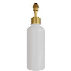 3d rendering white and gold color bottle pump front
