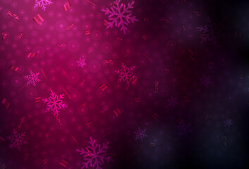 Fototapeta na wymiar Dark Pink vector texture in birthday style.