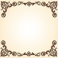 Vector frame of flowers. Vintage floral elements Isolated botanical illustration for a wedding card.