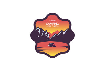 Illustration Vector graphic of Camping Wildlife fit for Adventure Logo etc.,Badge Logo etc.