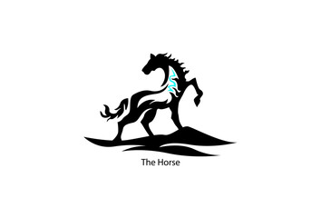 Illustration Vector graphic of Running Horse Fit for Animal Wildlife , Sport Logo etc.