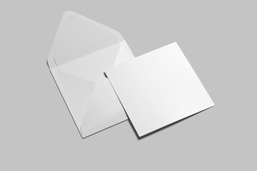 blank envelope and square card mockup