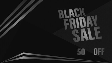 Black friday background concept for 50% promo banner purposes, commemorating black friday