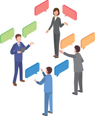 意見を言い合うビジネスマン