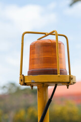 Emergency warning lights, attached to a truck.