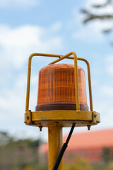 Emergency warning lights, attached to a truck.
