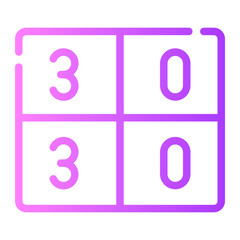 numbers gradient icon