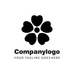 Fototapeta na wymiar simple black flower blossom for logo company design