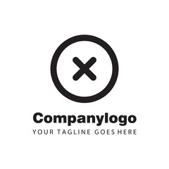 simple black close button for logo company design