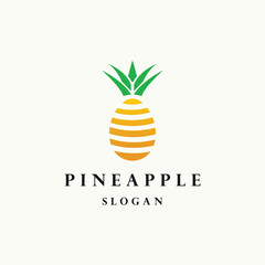 Pineapple logo template vector illustration design