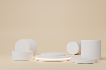 Minimal background mock up with podium for product display