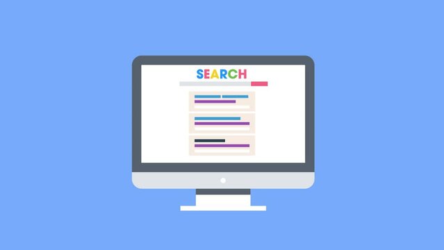 Animation concept of black hat SEO - search engine result manipulation.