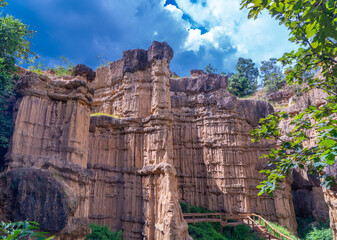 Cliff stone of Pha Chor is tourist attraction place at the Doi Lo district Chiang Mai, in Thailand , is a very popular for photographer and tourists. Attractions and tourism Concept - 537424722