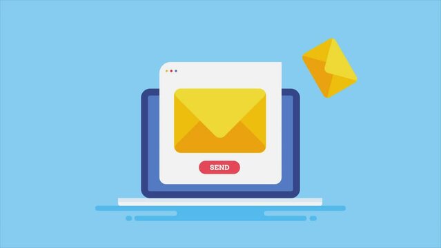 Email marketing, sending newsletter promotion to customers, business message concept.