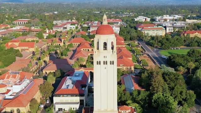 Aerial view of Stanford University, Palo Alto, Silicon Valley, California, USA