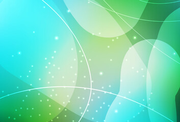 Light Blue, Green vector Beautiful colorful illustration with circles, lines.