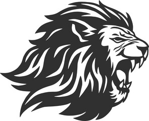 Lion Head Roaring Mascot Logo Template