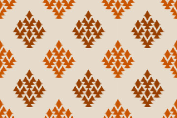 Geometric ethnic ikat seamless pattern in tribal. Fabric ethnic ikat pattern art. Mexican style. Design for background, wallpaper, illustration, fabric, clothing, carpet, textile, batik, embroidery.
