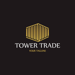 llustration monogram tower abstract design