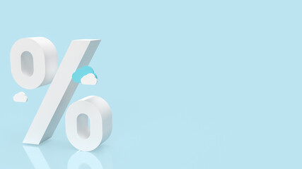 The  percent symbol for interest rate or tax concept 3d rendering