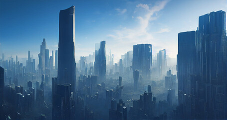 City of the future where the world ended and everyone became dependent on machines