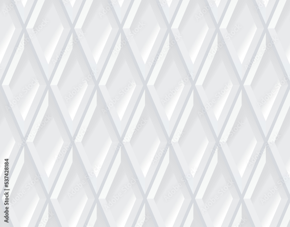 Wall mural Seamless 3d white diamond tile background texture - eps10 vector