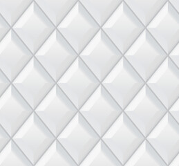 Fototapeta na wymiar Seamless 3d white diamond tile background texture - eps10 vector